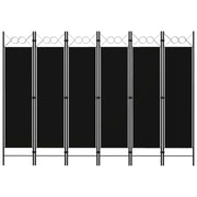 Sobna pregrada sa 6 panela crna 240 x 180 cm
