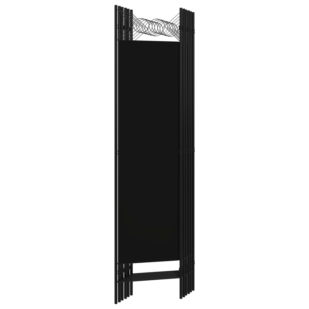 Sobna pregrada sa 6 panela crna 240 x 180 cm
