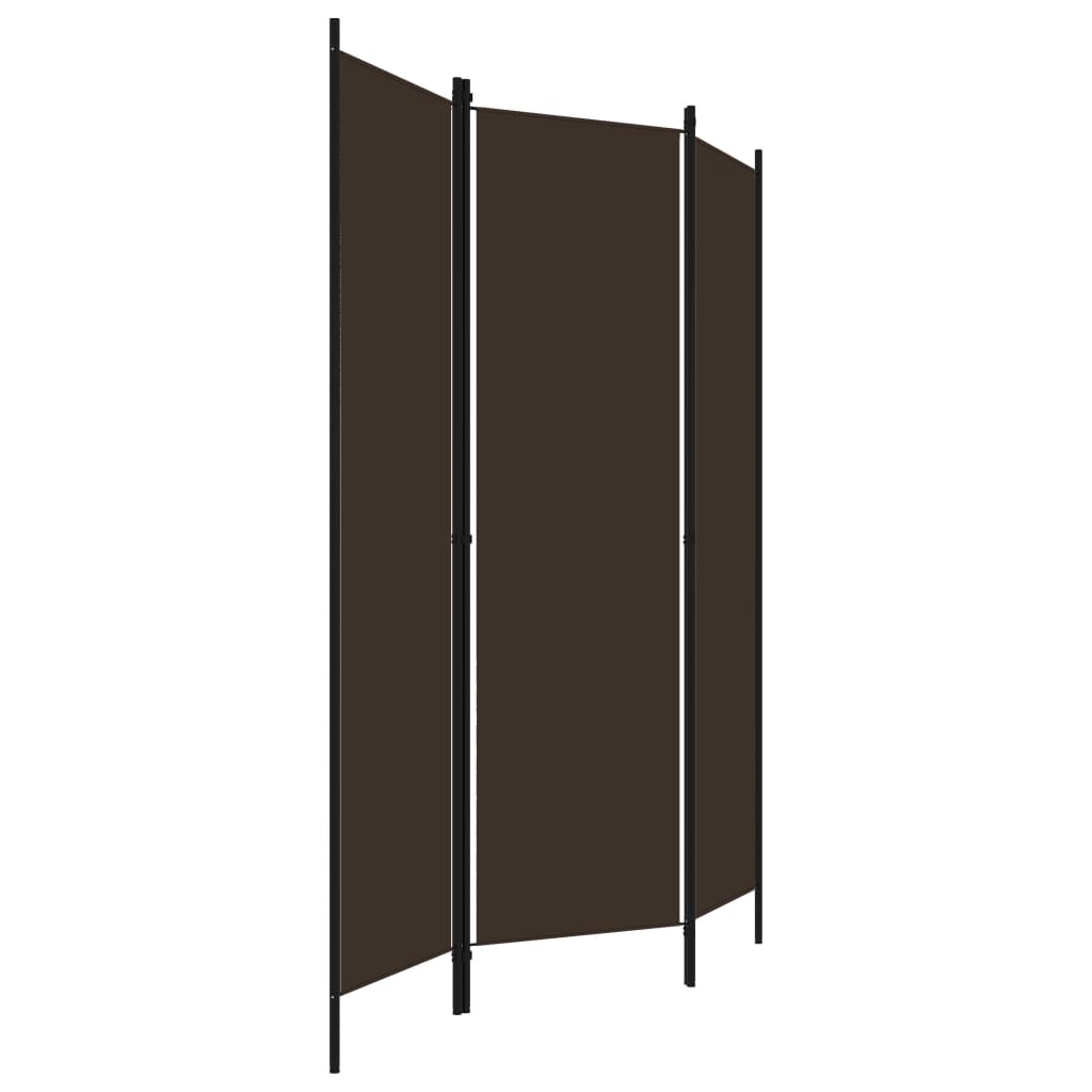 Sobna pregrada s 3 panela smeđa 150 x 180 cm
