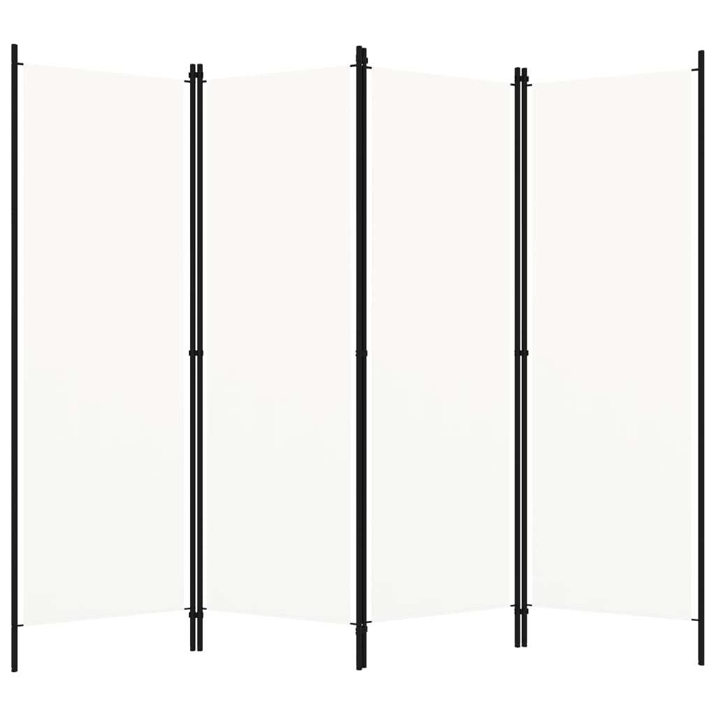 Sobna pregrada s 4 panela bijela 200 x 180 cm