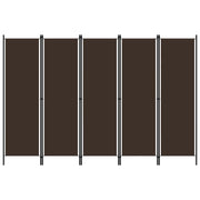 Sobna pregrada s 5 panela smeđa 250 x 180 cm