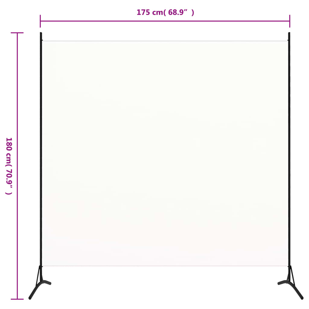 Sobna pregrada bijela 175 x 180 cm od tkanine