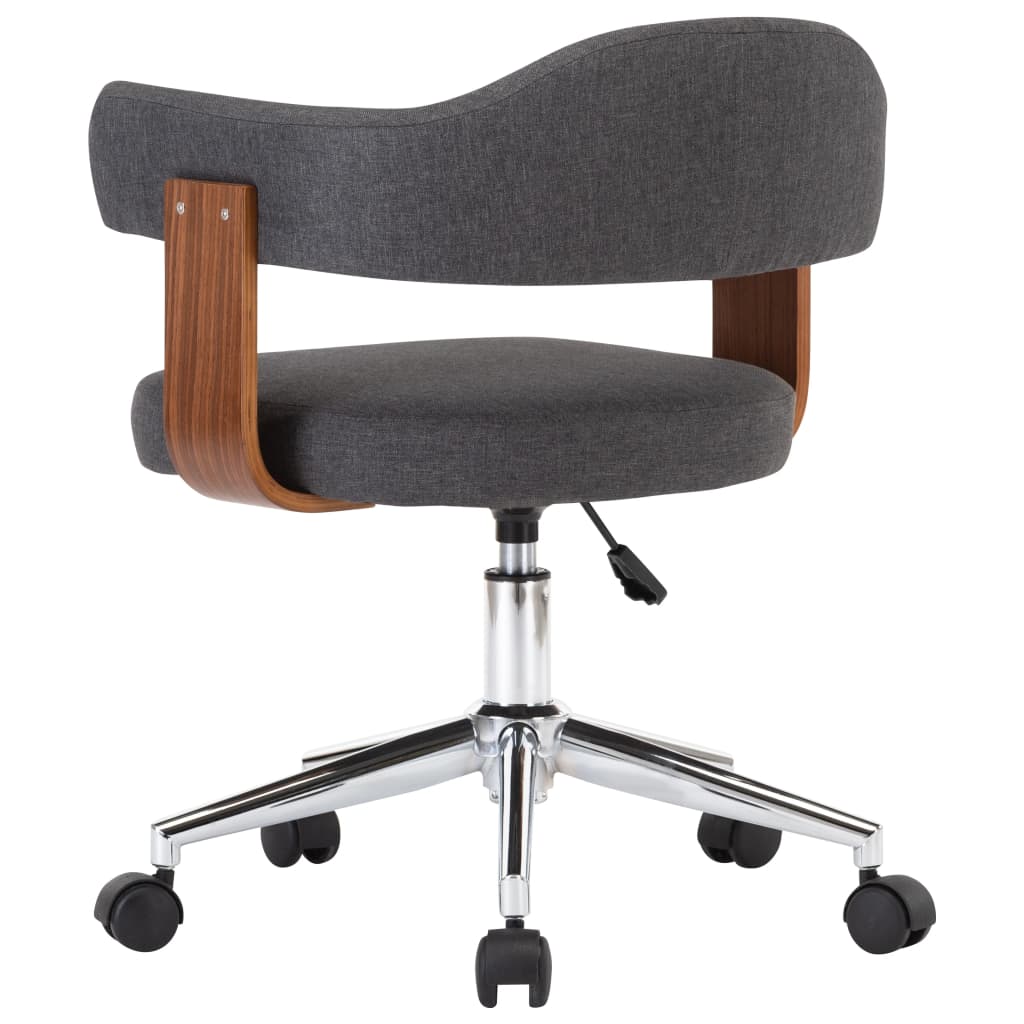 Okretne blagovaonske stolice 4 kom sive savijeno drvo i tkanina