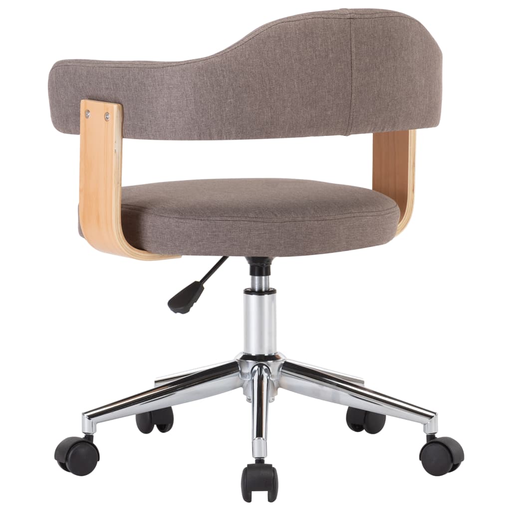 Okretne blagovaonske stolice 4 kom smeđe-sive drvo i tkanina