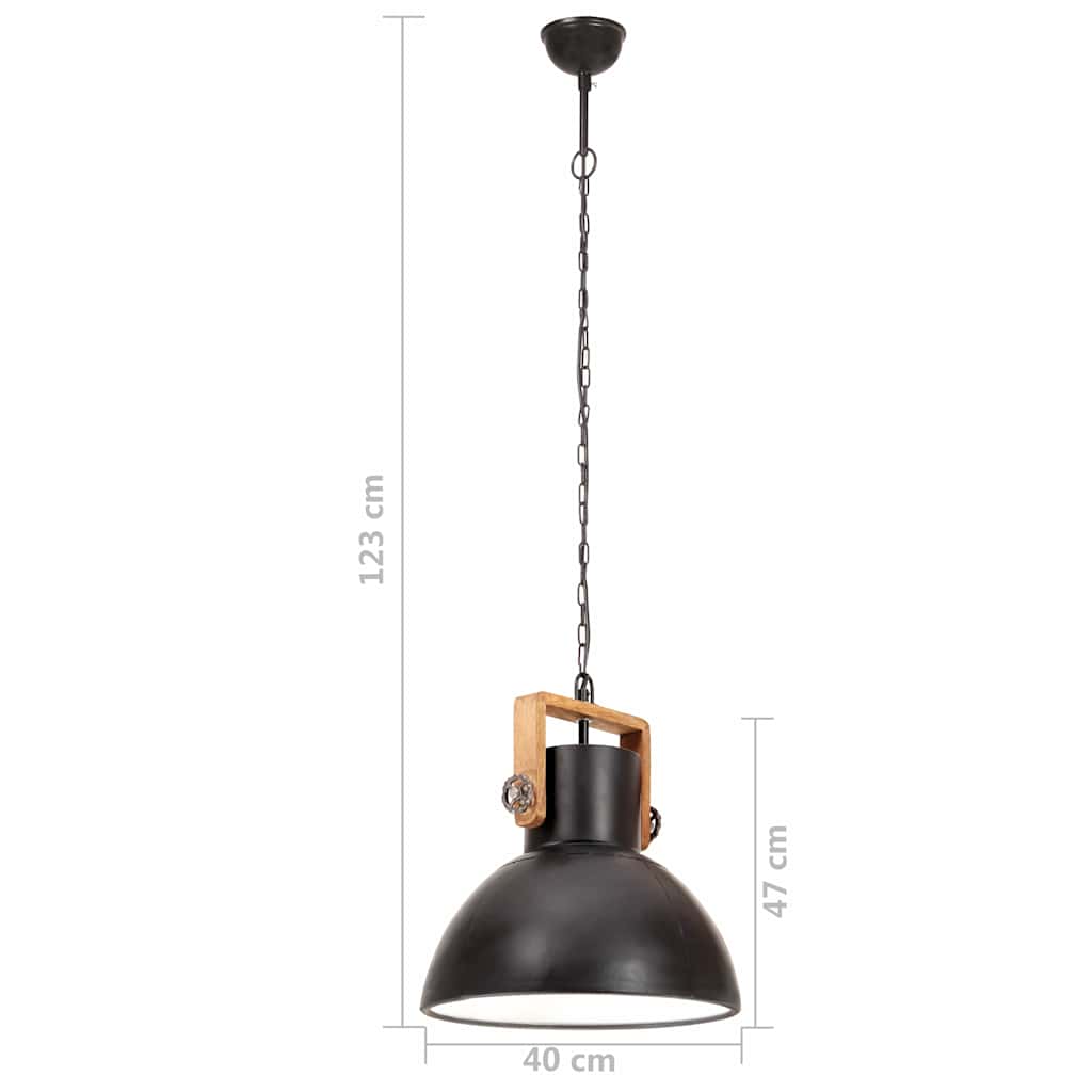 Industrijska viseća svjetiljka 25 W crna okrugla 40 cm E27