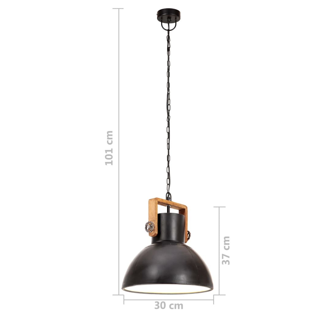 Industrijska viseća svjetiljka 25 W crna okrugla 30 cm E27