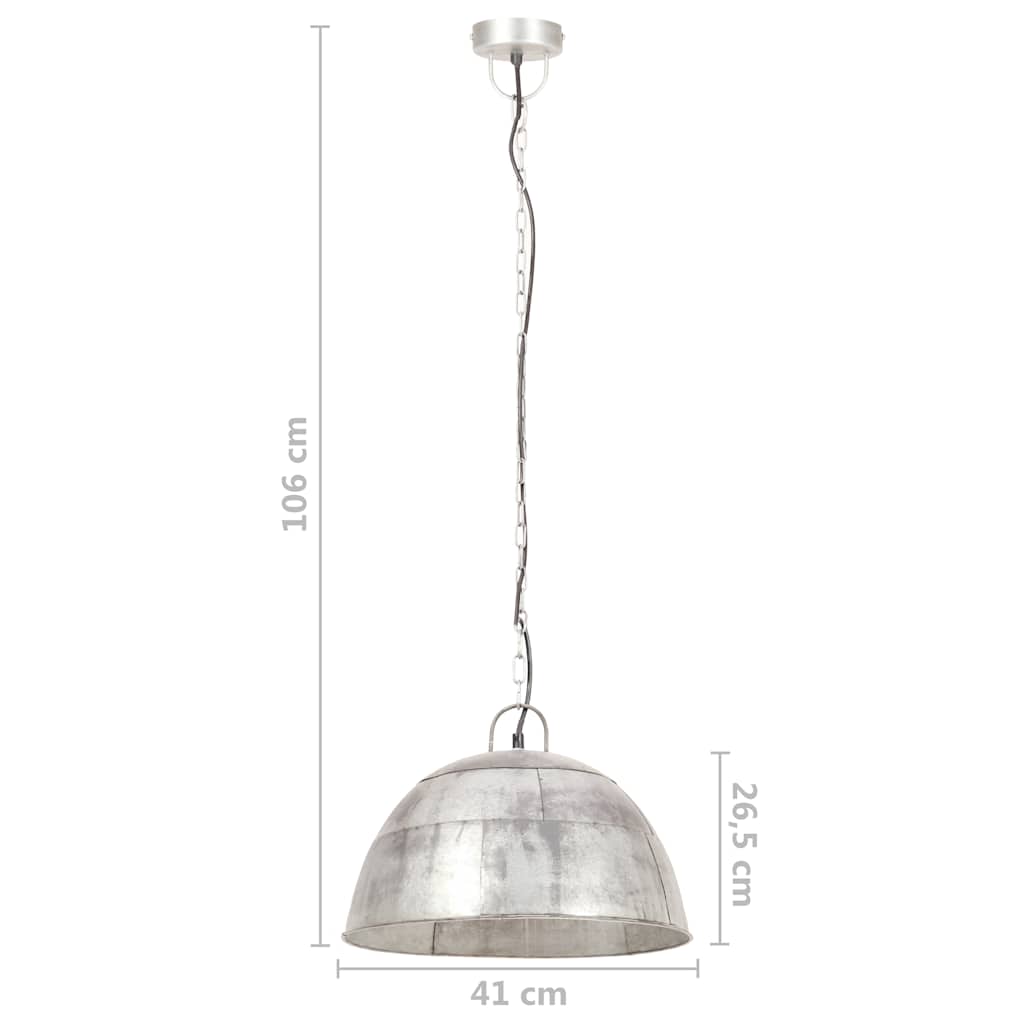 Industrijska viseća svjetiljka 25 W srebrna okrugla 41 cm E27