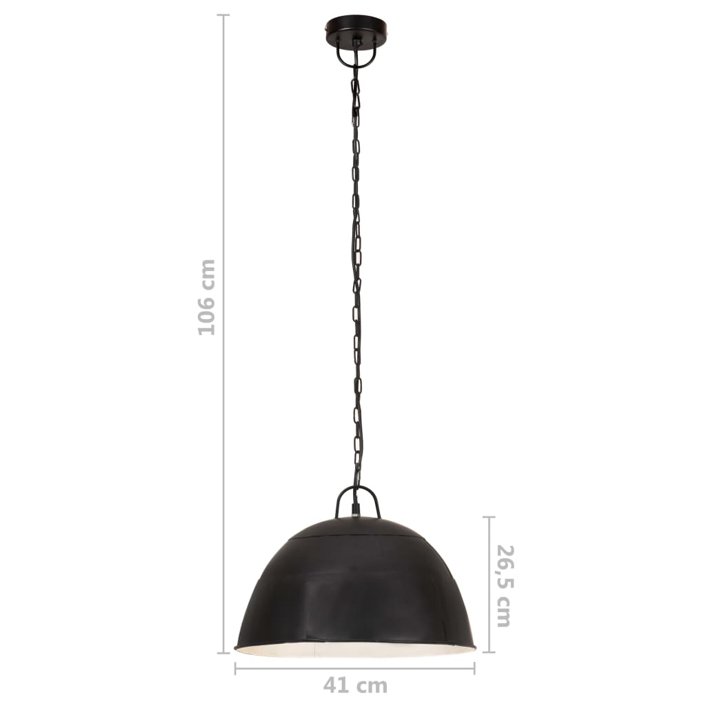 Industrijska viseća svjetiljka 25 W crna okrugla 41 cm E27
