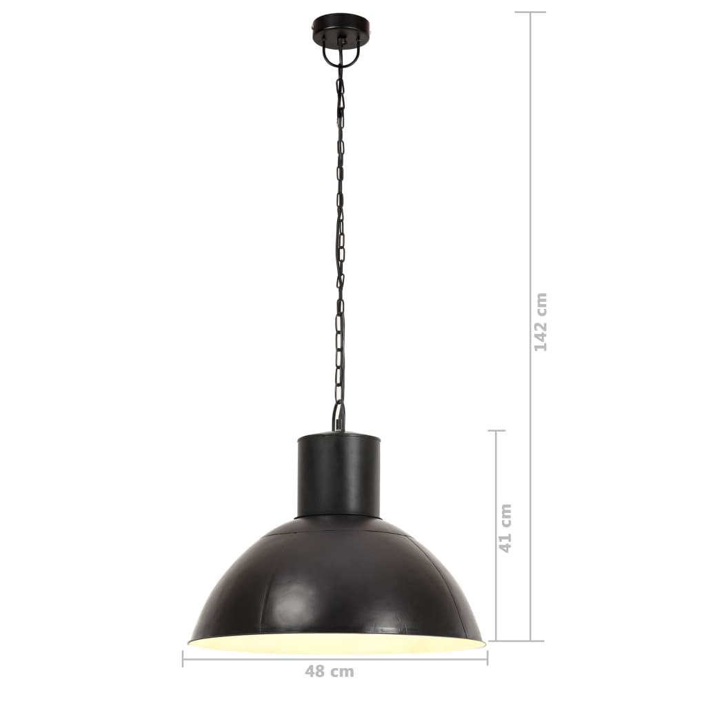 Viseća svjetiljka 25 W crna okrugla 48 cm E27