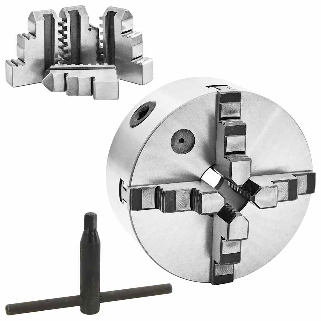 Stezna glava za tokarski stroj s 4 čeljusti 160 mm čelična