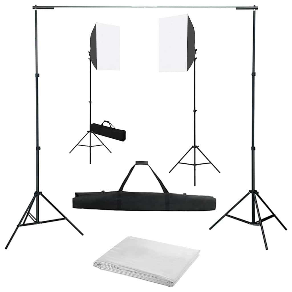 Komplet fotografske opreme sa svjetlima softbox i pozadinom Bijela 300 x 300 cm