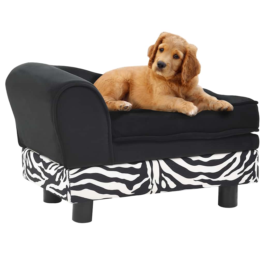 Sofa za pse crna 57 x 34 x 36 cm plišana