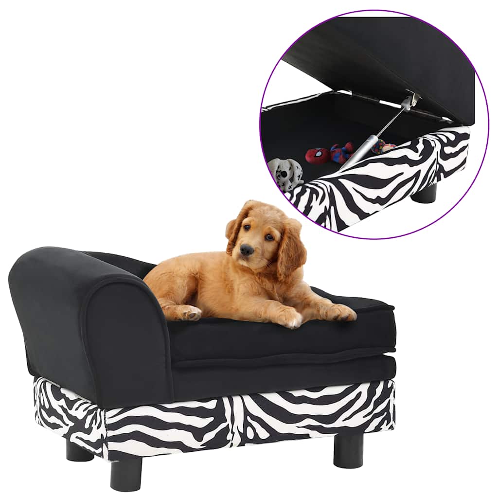 Sofa za pse crna 57 x 34 x 36 cm plišana