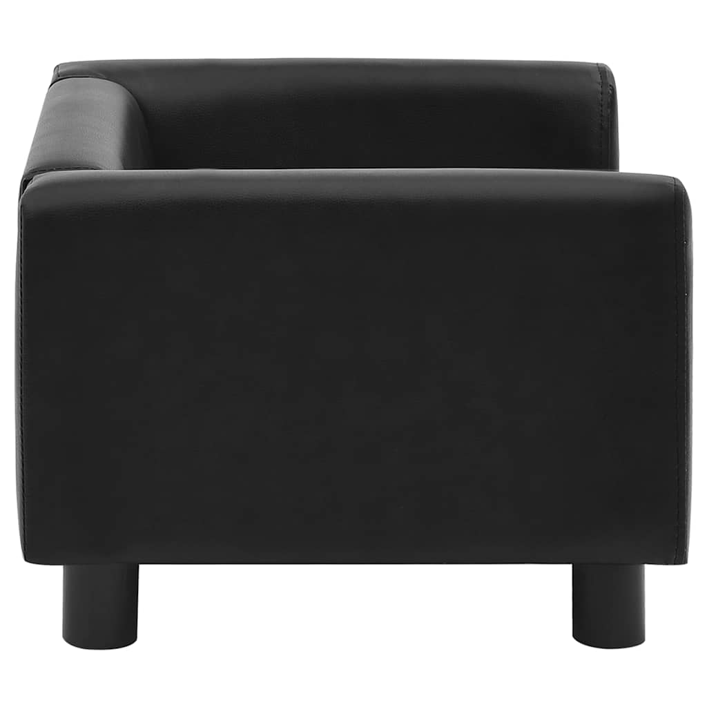 Sofa za pse crna 60 x 43 x 30 cm od pliša i umjetne kože
