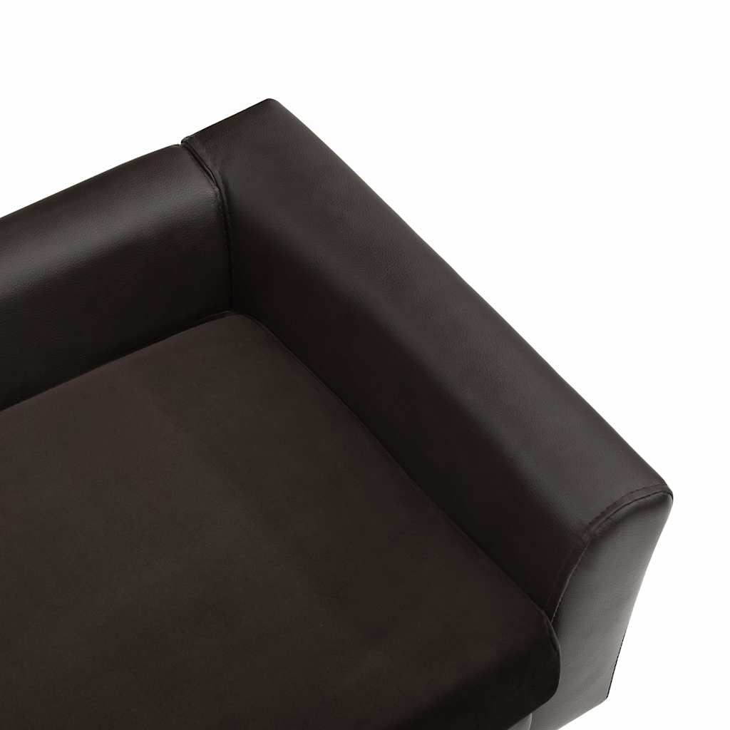 Sofa za pse smeđa 60 x 43 x 30 cm od pliša i umjetne kože
