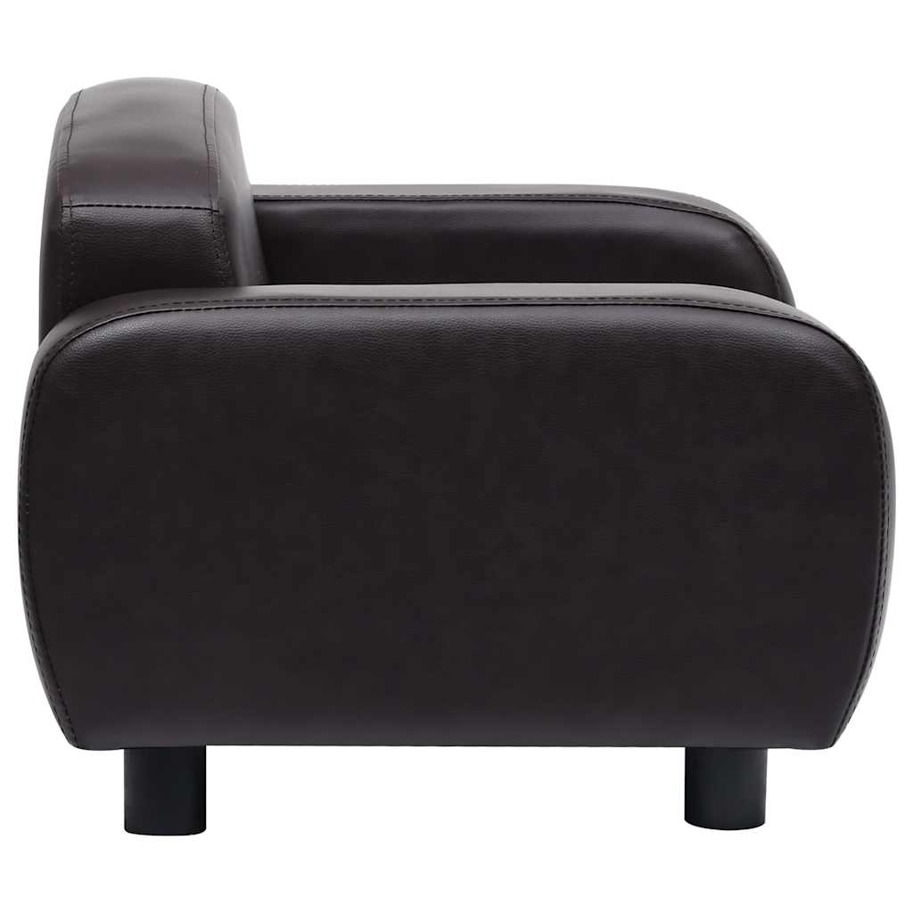 Sofa za pse smeđa 80 x 50 x 40 cm od umjetne kože