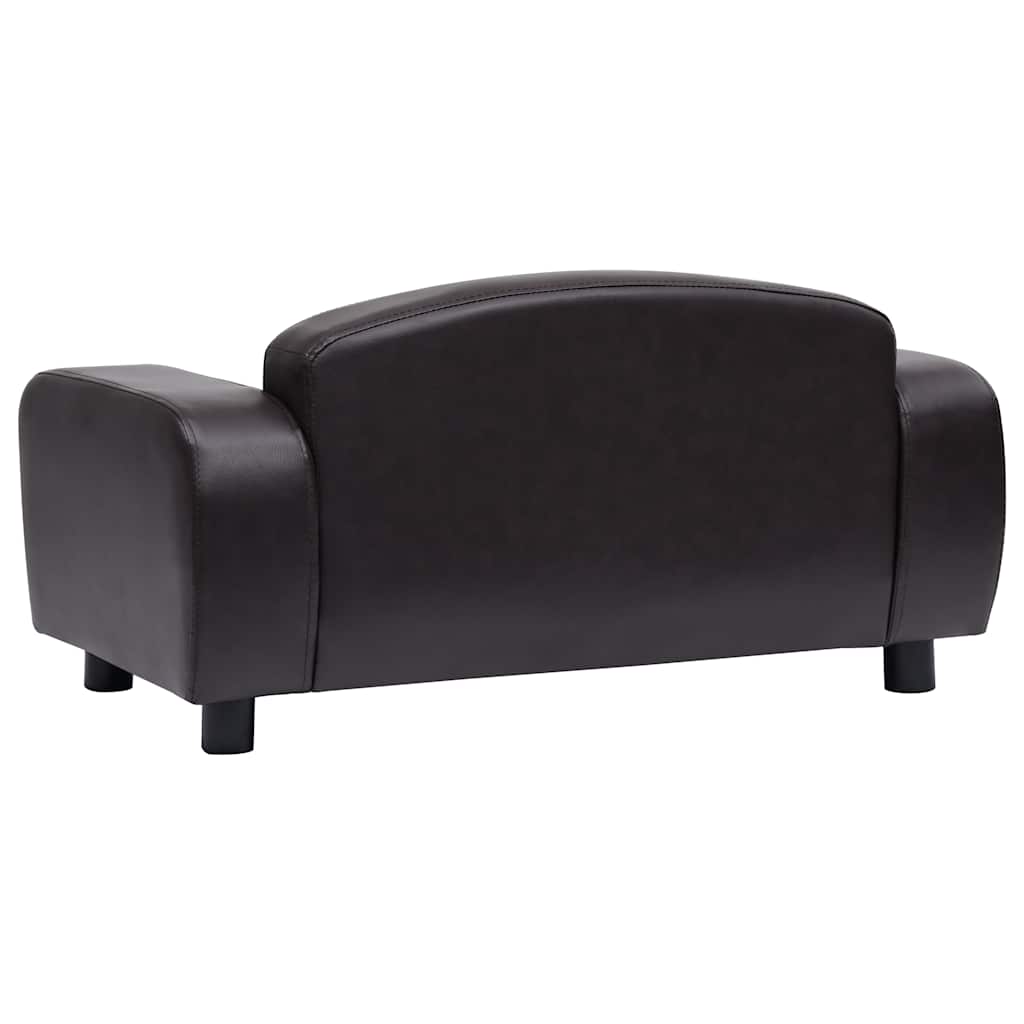 Sofa za pse smeđa 80 x 50 x 40 cm od umjetne kože