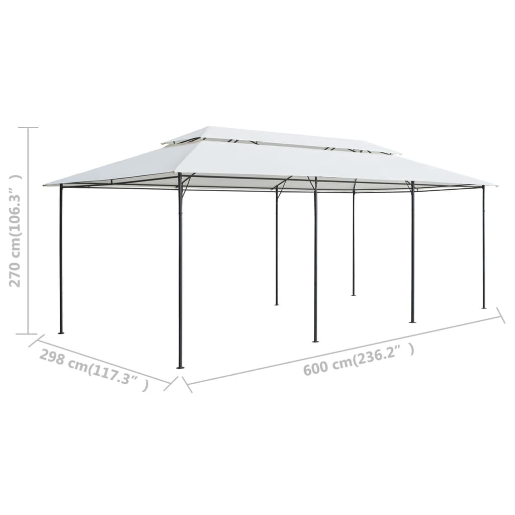 Sjenica 600 x 298 x 270 cm bijela 180 g/m²