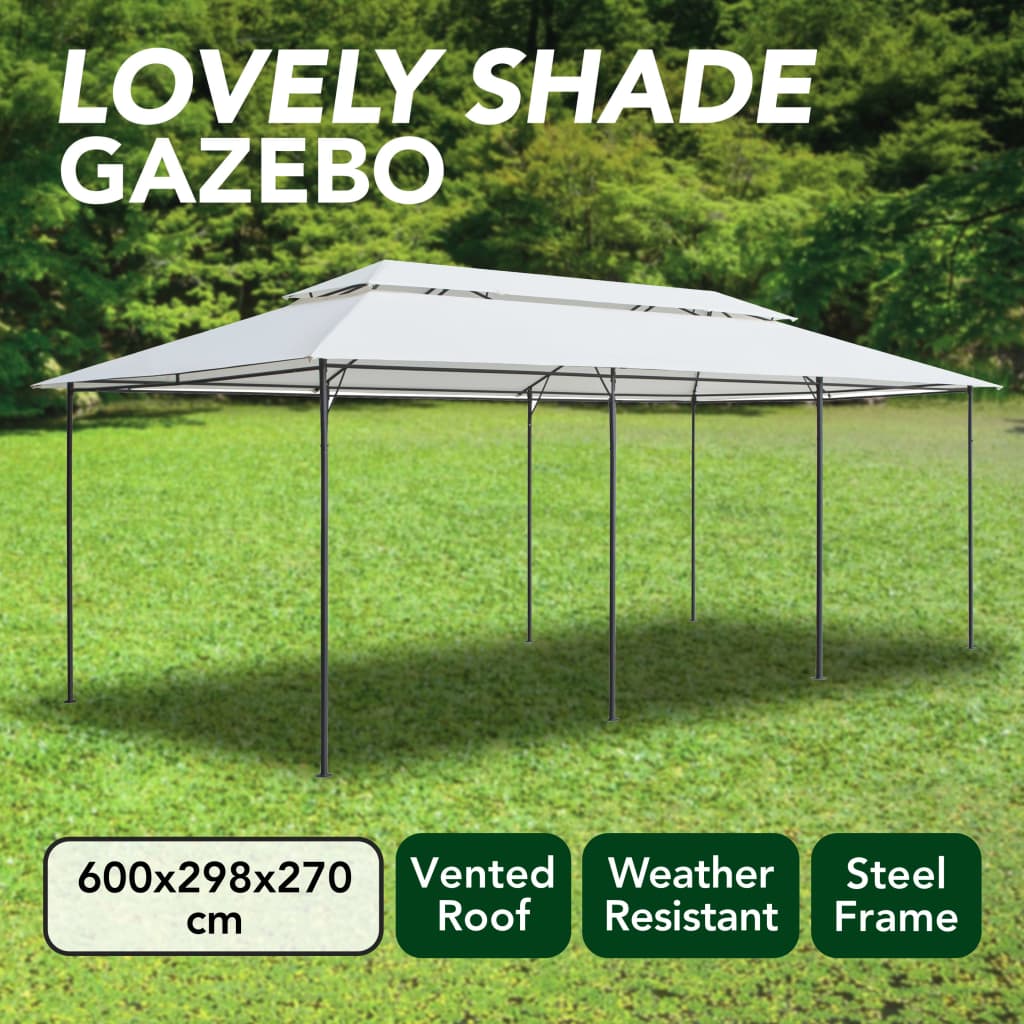 Sjenica 600 x 298 x 270 cm bijela 180 g/m²