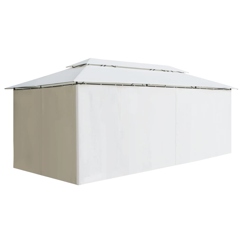 Sjenica sa zastorima 600 x 298 x 270 cm bijela 180 g/m²