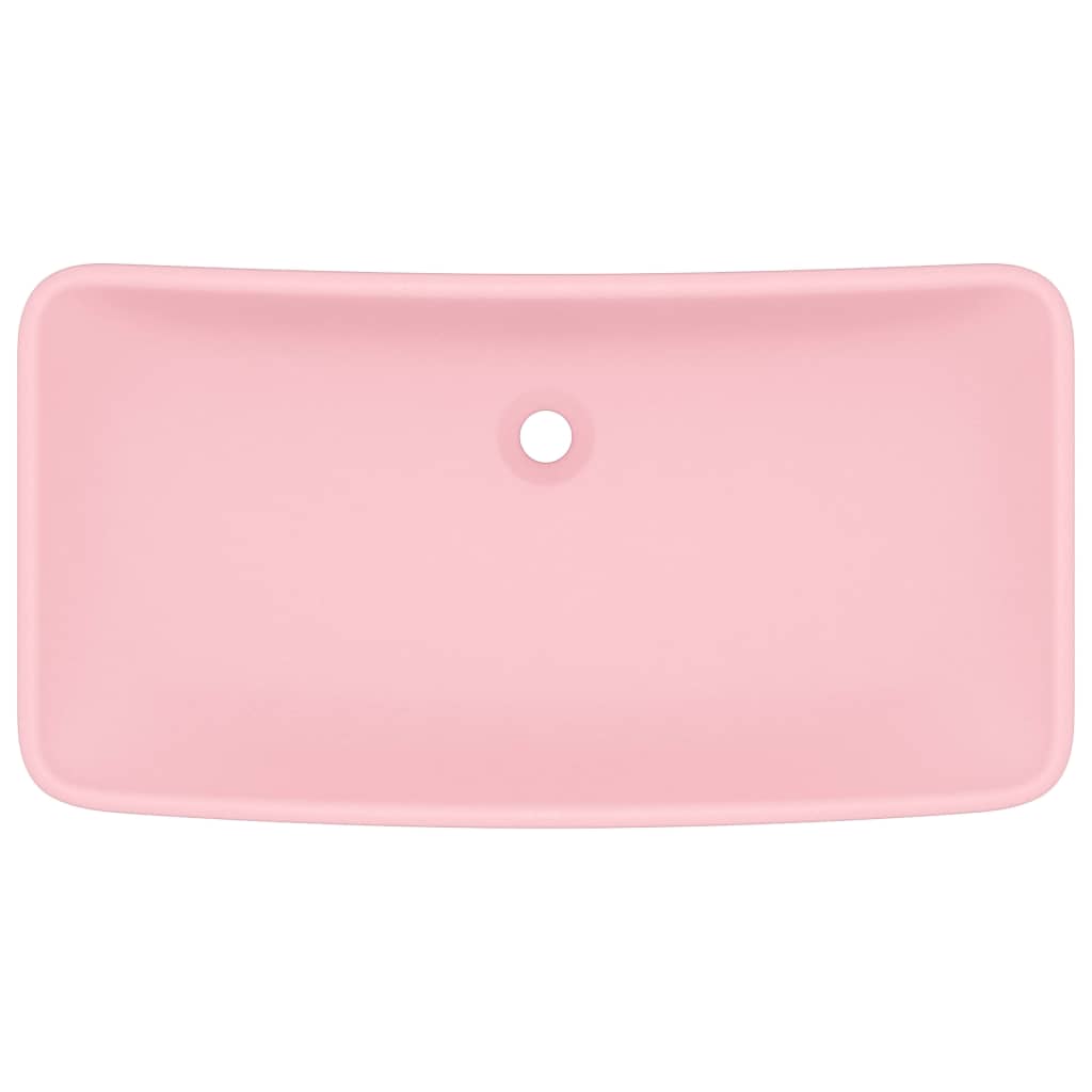 Luksuzni pravokutni umivaonik mat ružičasti 71x38 cm keramički