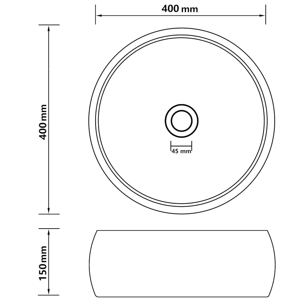 Luksuzni okrugli umivaonik mat svjetloplavi 40x15 cm keramički