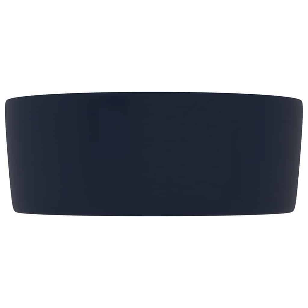 Luksuzni okrugli umivaonik mat tamnoplavi 40 x 15 cm keramički