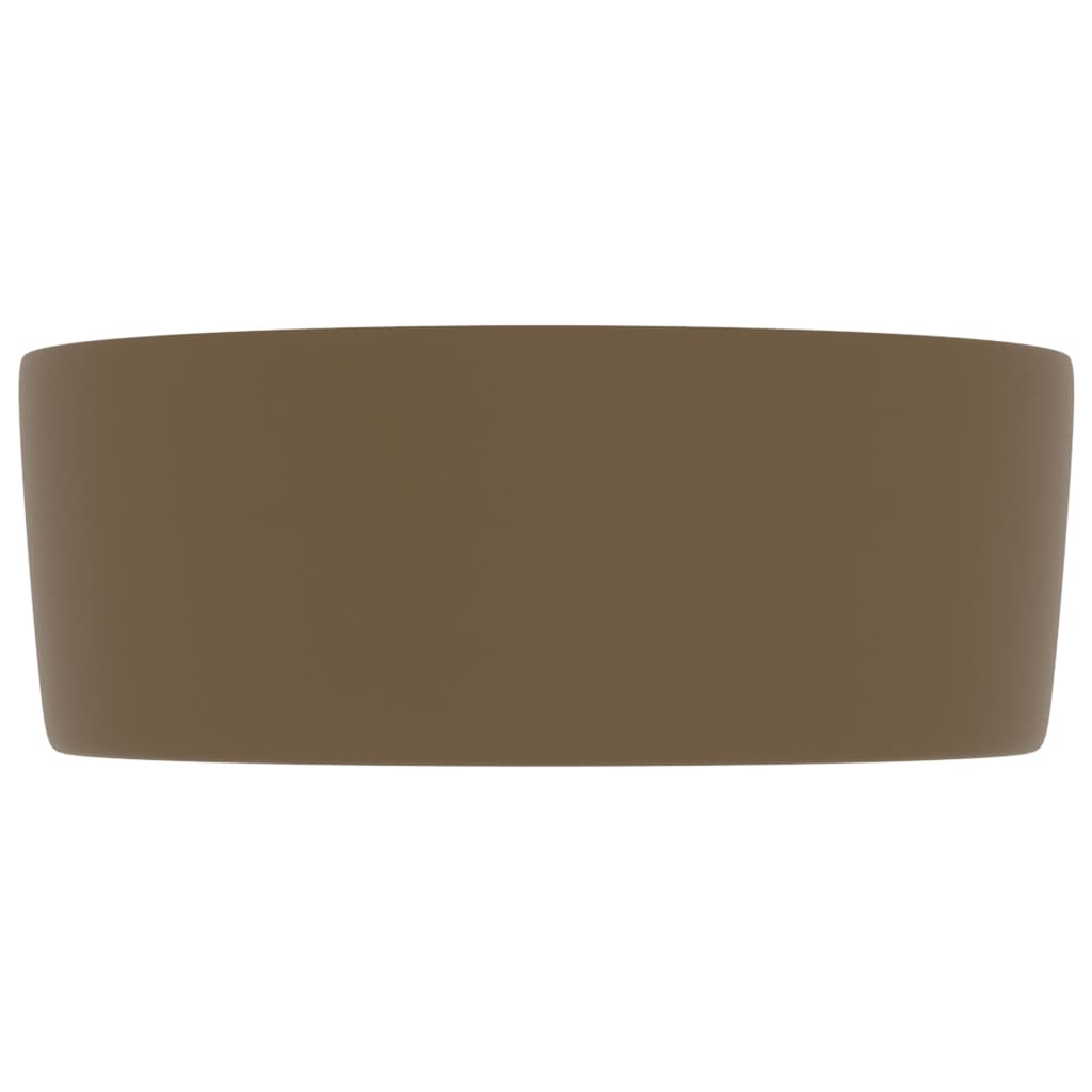 Luksuzni okrugli umivaonik mat krem 40 x 15 cm keramički