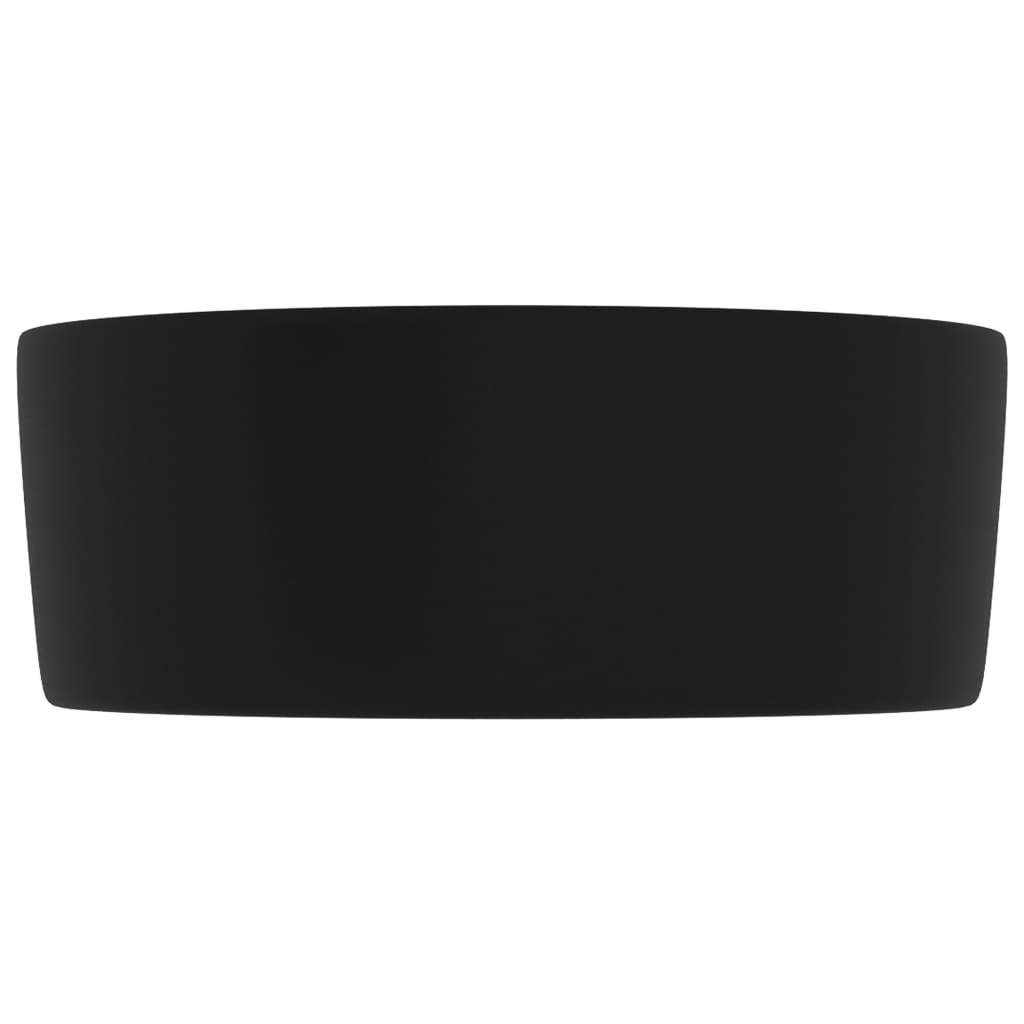Luksuzni okrugli umivaonik mat crni 40 x 15 cm keramički