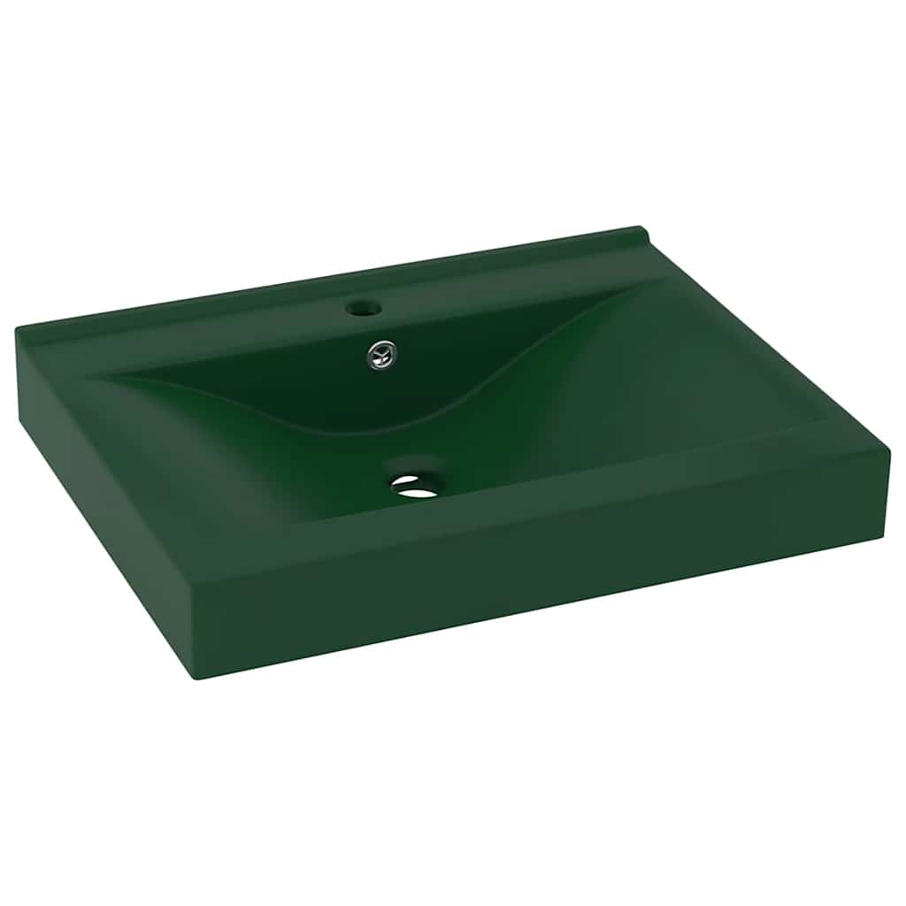 Luksuzni umivaonik mat tamnozeleni 60 x 46 cm keramički