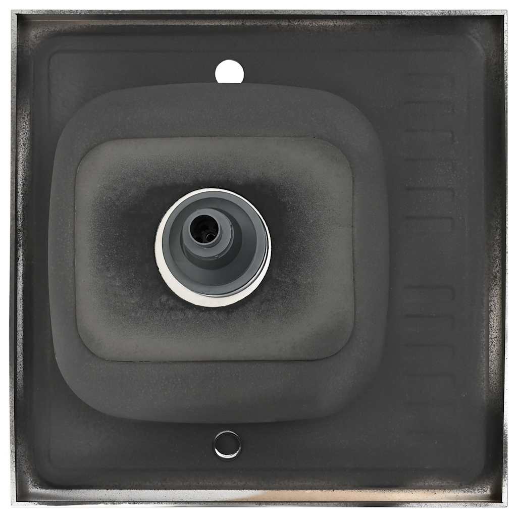Kuhinjski sudoper s cjedilom srebrni 600 x 600 x 155 mm čelični