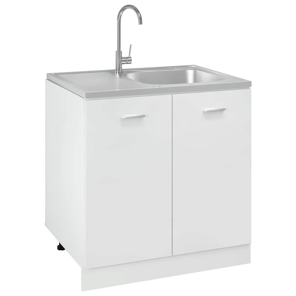 Kuhinjski sudoper s cjedilom srebrni 800 x 600 x 155 mm čelični