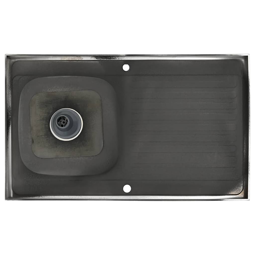 Kuhinjski sudoper s cjedilom srebrni 1000x600x155 mm čelični