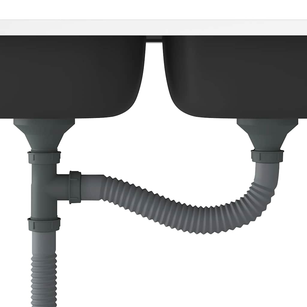Kuhinjski sudoper s dva korita srebrni 1200x500x155 mm čelični