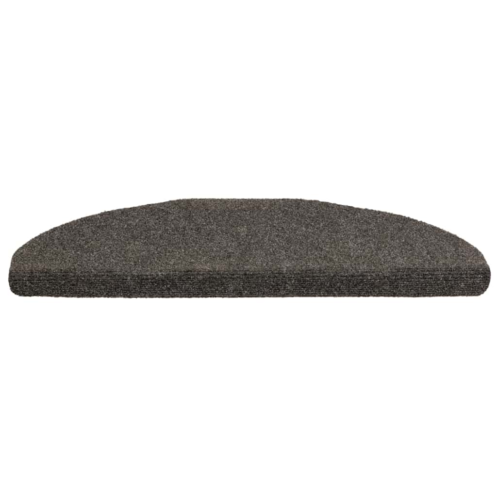 Prostirke za stepenice, samoljepljive, 15 kom 65x21x4 cm, antracit, poluokrugle, velike