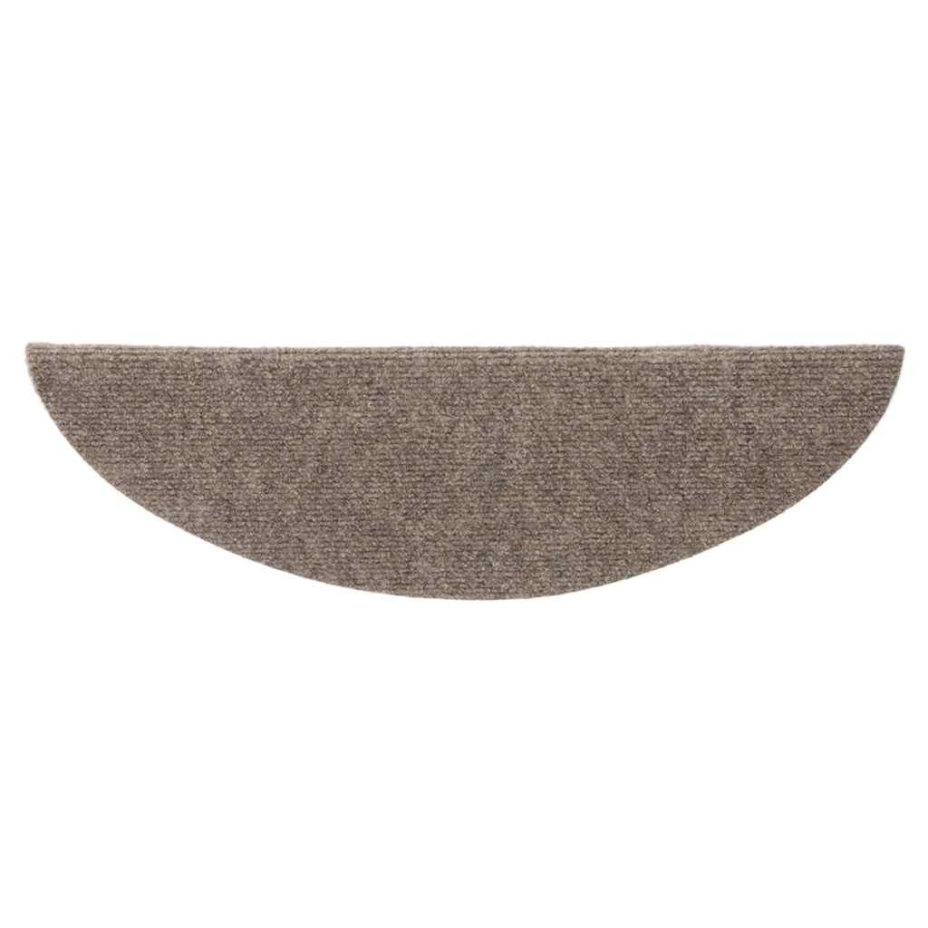Prostirke za stepenice, samoljepljive, 15 kom, 65x21x4 cm, bež, poluokrugle, velike