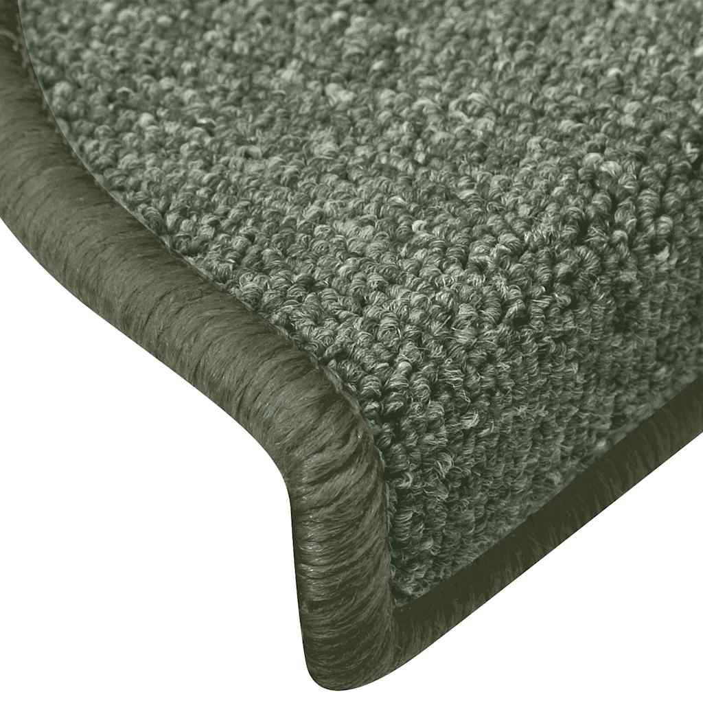 Prostirke za stepenice 15 kom 65x24x4 cm tamnozelene poluokrugle velike