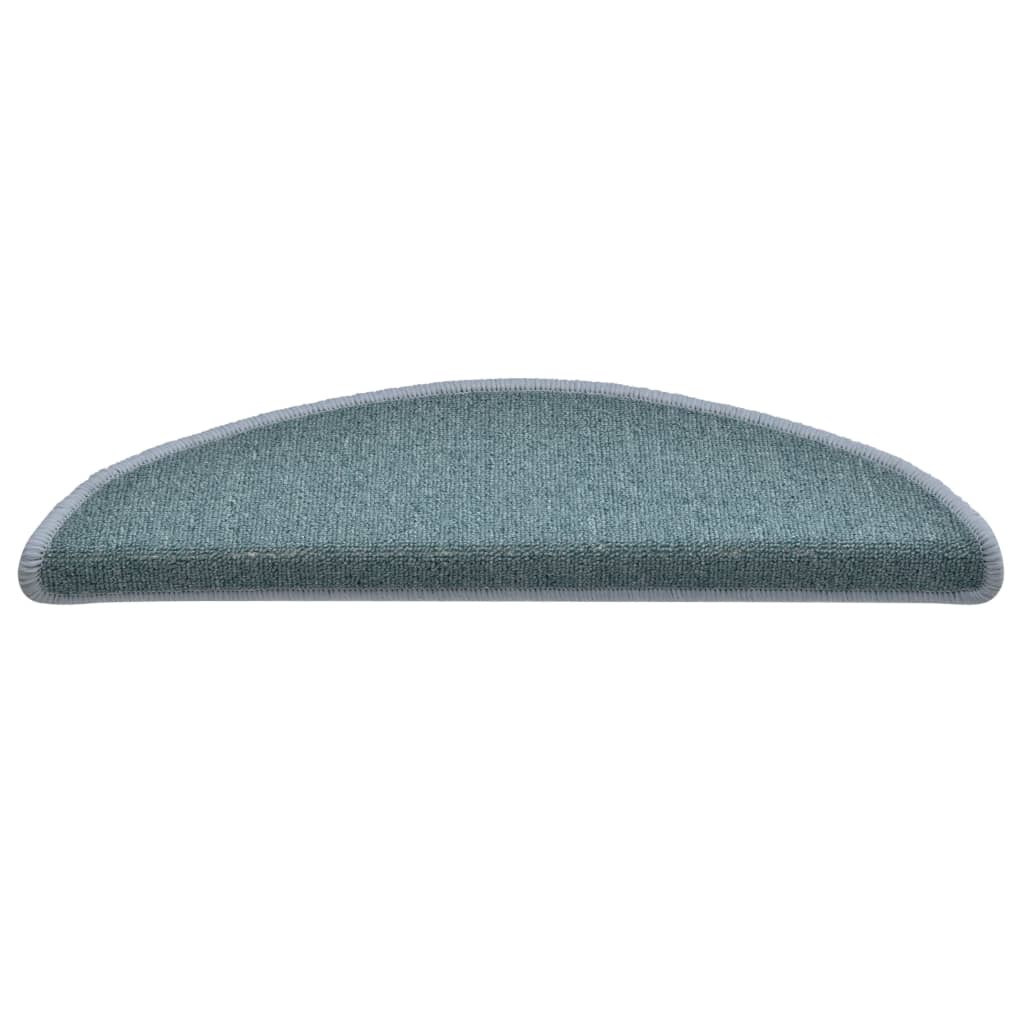 Prostirke za stepenice 15 kom 56x17x3 cm morsko plave poluokrugle