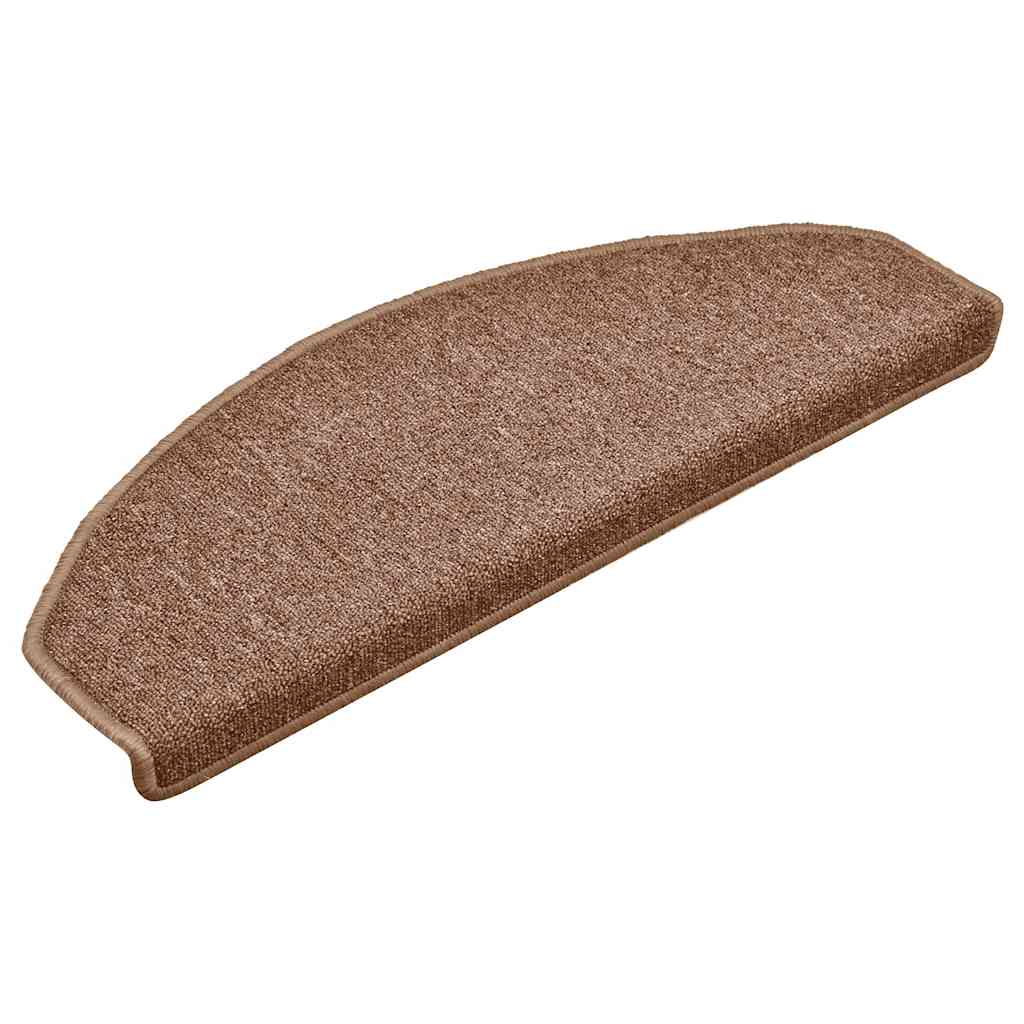 Prostirke za stepenice 15 kom 65x24x4 cm Smeđe poluokrugle velike