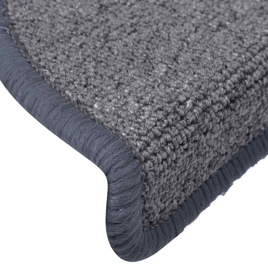 Prostirke za stepenice 15 kom 65x24x4 cm svijetlo sive i plave poluokrugle velike