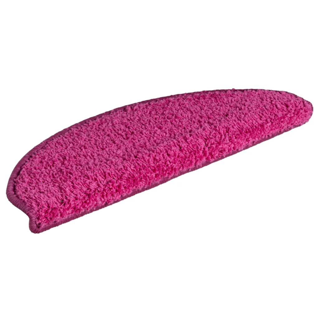 Prostirke za stepenice 15 kom 65x21x4 cm ružičaste poluokrugle velike