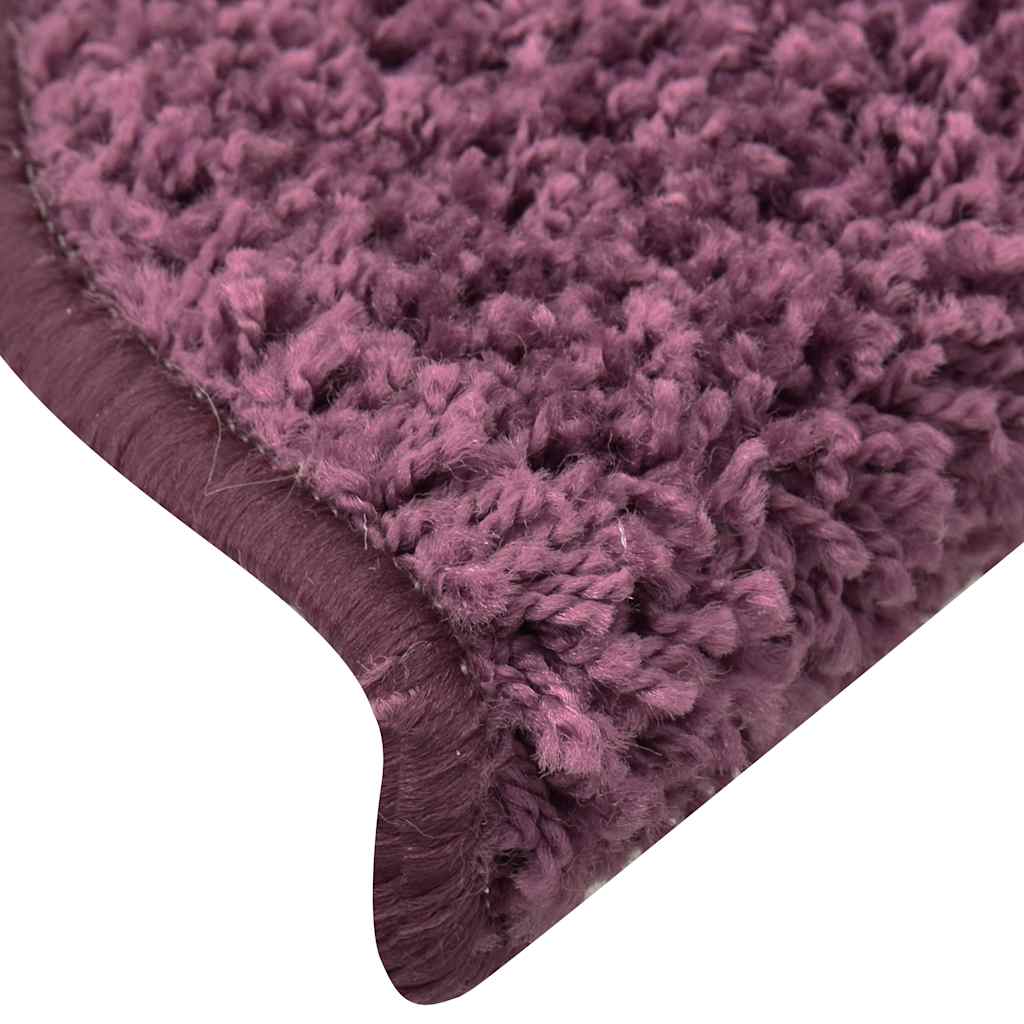 Prostirke za stepenice 15 kom 65x21x4 cm tamnoljubičaste poluokrugle velike