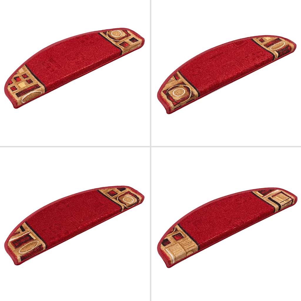 Samoljepljivi otirači za stepenice 15 kom crveni 65 x 21 x 4 cm