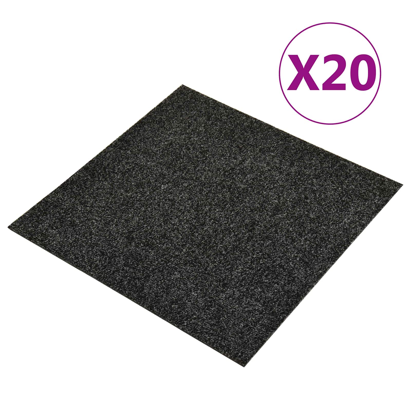 Tepih 20 pcs Crna 50 x 50 cm Bitumen