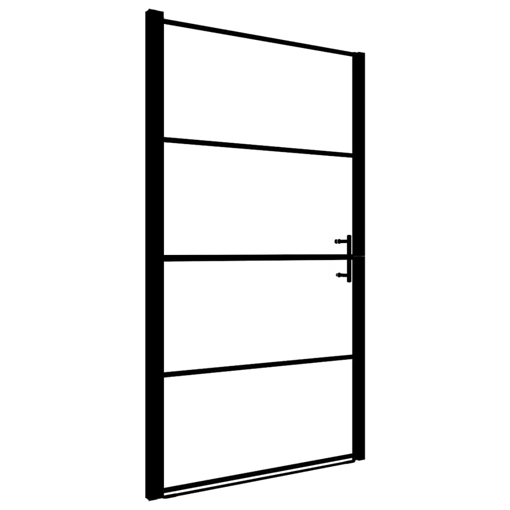 Vrata za tuš od mutnog kaljenog stakla 81 x 195 cm crna