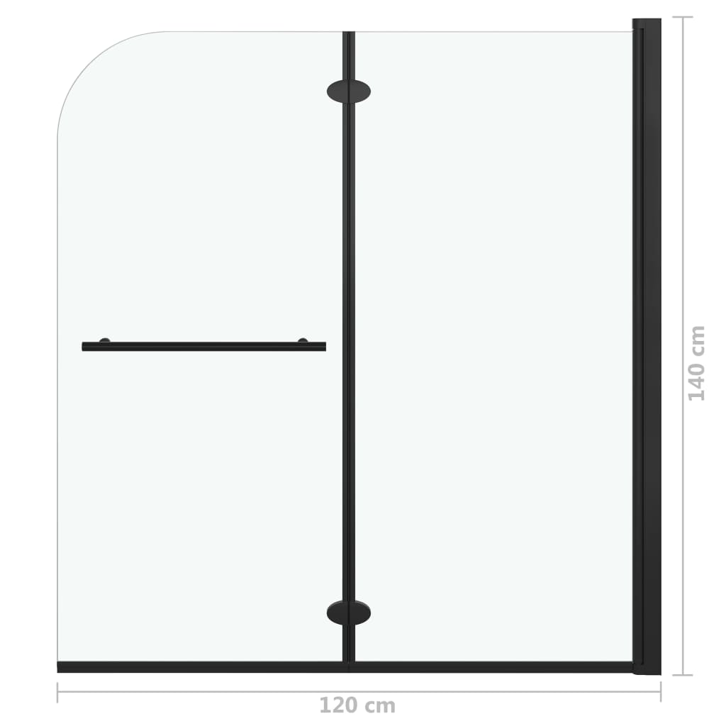 Sklopiva vrata za tuš-kabinu s 2 ploče ESG 120 x 140 cm crna