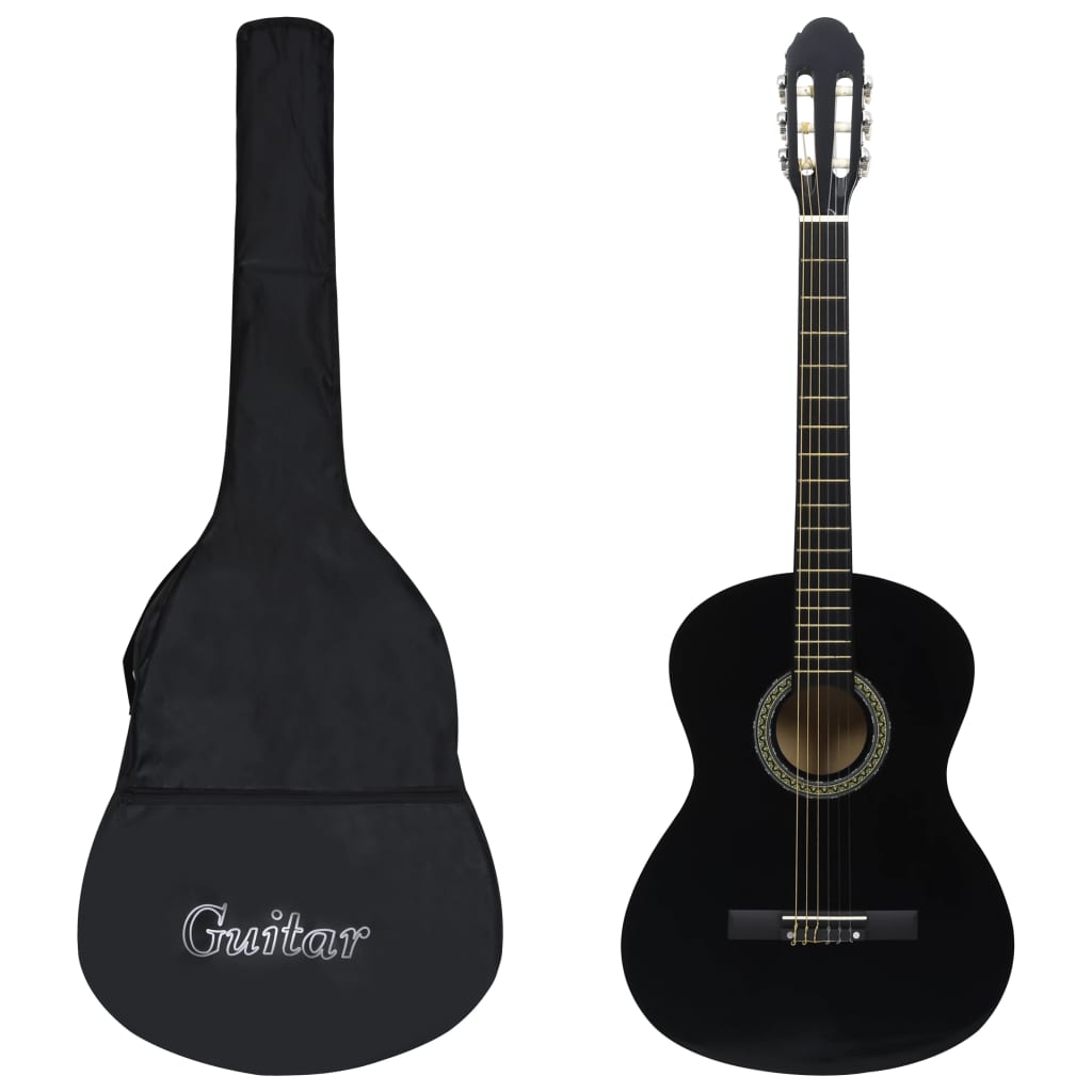 Klasična gitara za početnike s torbom crna 4/4 39 "
