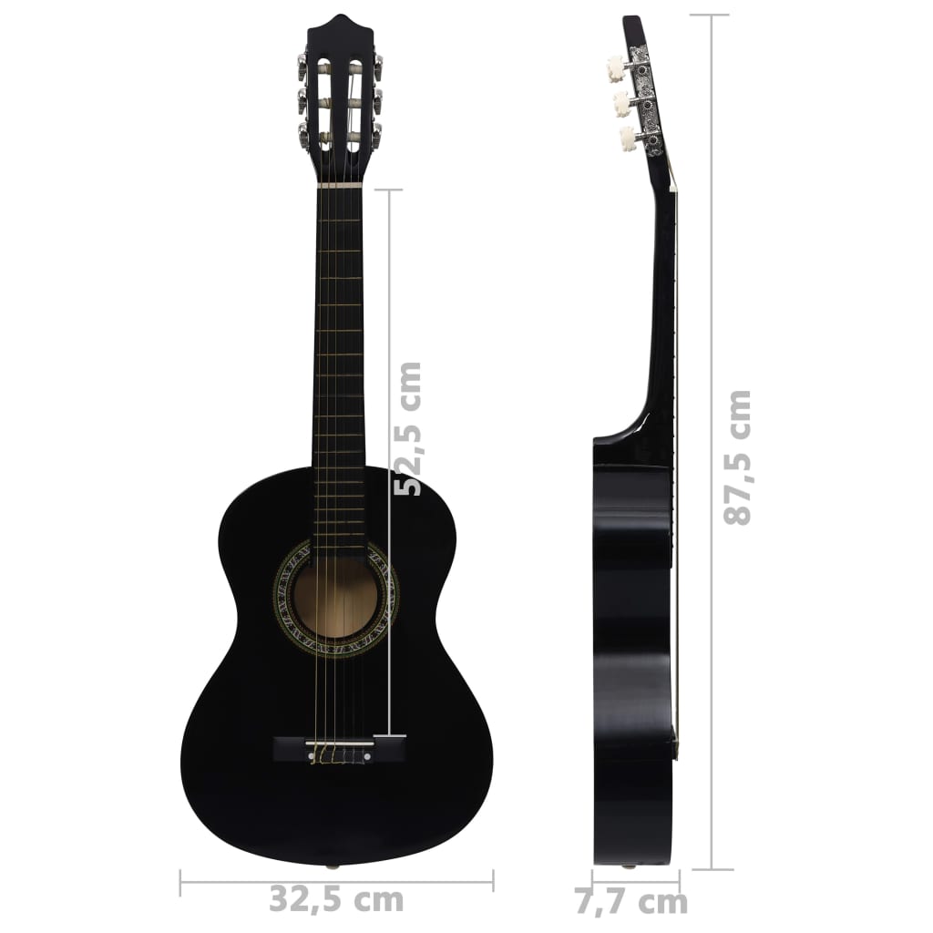 Klasična gitara za početnike i djecu s torbom crna 1/2 34 "