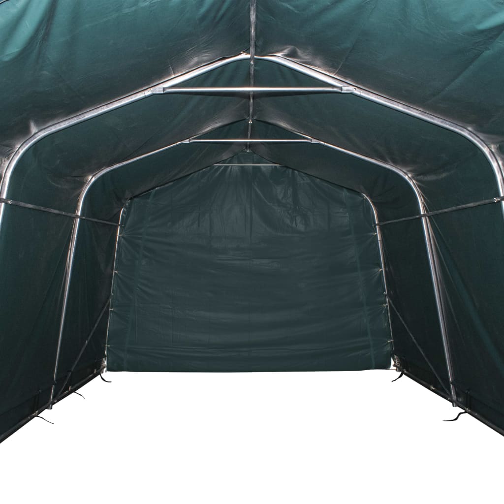 Uklonjivi šator za stoku PVC 550 g/m² 3,3 x 16 m tamnozeleni
