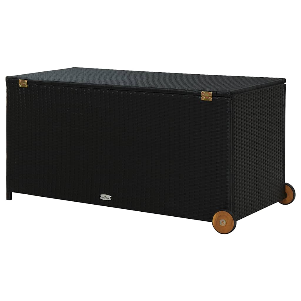 Vrtna kutija za pohranu crna 120 x 65 x 61 cm od poliratana